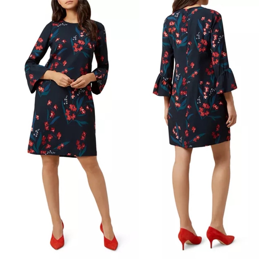 HOBBS LONDON Flora Fluted-Cuff Dress